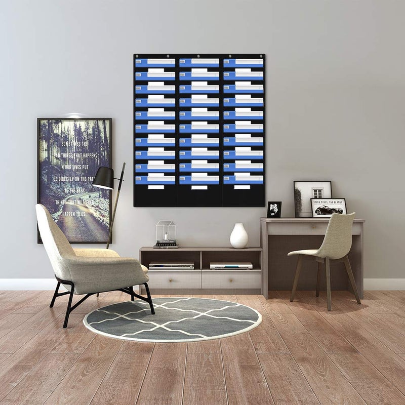 Eamay Hanging File Folder Organizer - 30 Pockets, 5 Over The Door Hanger - Office Document Letter Organizer - Image 3